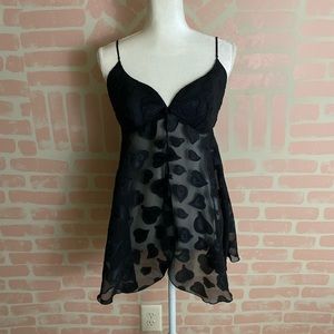 Vintage Victoria’s Secret Black Heart Nightgown S